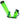 Front view of the JM Plastics Multi-Chamber Acrylic Water Pipe, a green plastic tube with a curved neck, set against a white background.