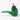 Front view of the Cactus PuffCo Proxy Glass Attachment Set, showcasing a green glass piece with a rounded shape and black mouthpiece.