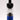 Close-up vertical view of the Dip Devices Rover Dab Pen showing the black mouthpiece, clear glass chamber with metal atomizer arms, and blue body.