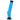 A front view of the 12-inch JM Plastics Straight Tube Bent Neck with Grip and Carb Hole Acrylic Water Pipe, showcasing its blue transparent body.