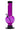 Front view of the 9-inch JM Plastics Bubble Base with Carb Hole Acrylic Water Pipe, showcasing its clear purple construction.
