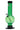 Front view of the 9-inch JM Plastics Bubble Base with Carb Hole Acrylic Water Pipe, showing its clear green body and simple base design.