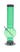 A front view of the 12-inch JM Plastics Large Bubble Base Acrylic Water Pipe, showing its clear green acrylic construction.