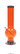 Front view of the 12-inch JM Plastics Large Bubble Base Acrylic Water Pipe, showcasing its clear construction and rounded base.