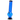 A front view of the 12-inch JM Plastics Large Bubble Base with Bent Neck and Grip Acrylic Water Pipe, showing its blue transparent body.