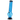 A front view of the 12-inch JM Plastics Large Bubble Base with Bent Neck and Grip Acrylic Water Pipe, displaying its blue transparent body.