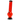 Front view of the 12-inch JM Plastics Large Bubble Base with Bent Neck and Grip Acrylic Water Pipe, showing a red, clear acrylic tube.