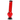 A straight-on view of the 12-inch JM Plastics Large Bubble Base with Bent Neck and Grip Acrylic Water Pipe, showcasing its red tinted acrylic construction.