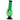 A studio shot of the 9-inch JM Plastics 420 Coin Base acrylic water pipe, showing its green, gripped design against a plain white background.