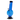 A front view of the 9-inch JM Plastics 420 Coin Base with Grip Acrylic Water Pipe, showing its blue, cylindrical shape and wide base.
