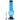 Tall front view of the JM Plastics Bubble Base with Grip Acrylic Bong - 9 in., shown in translucent blue with ribbed neck and black base on a white background