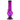 Straight-on view of the purple JM Plastics Bubble Base with Grip Acrylic Bong - 9 in., showing its round bubble chamber, ribbed neck and black base on white.