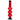 Front view of the 12-inch JM Plastics Triple Bubble Acrylic Water Pipe, showing a vibrant red, uniquely shaped design.