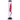 Straight-on studio view of a purple tube featuring red flame graphics, shown with the JM Plastics Flame Straight Tube with Carb Hole Acrylic Bong - 12 in.