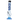 Centered front view of the JM Plastics Flame Bubble Base with Ring and Carb Hole Acrylic Bong showing its tall clear tube with blue flame decal, rounded bubble base, metal downstem and blue ringed base.