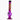Centered front view of the JM Plastics Flame Bubble Base with Ring and Carb Hole Acrylic Bong in clear purple with yellow flame graphics against a white background