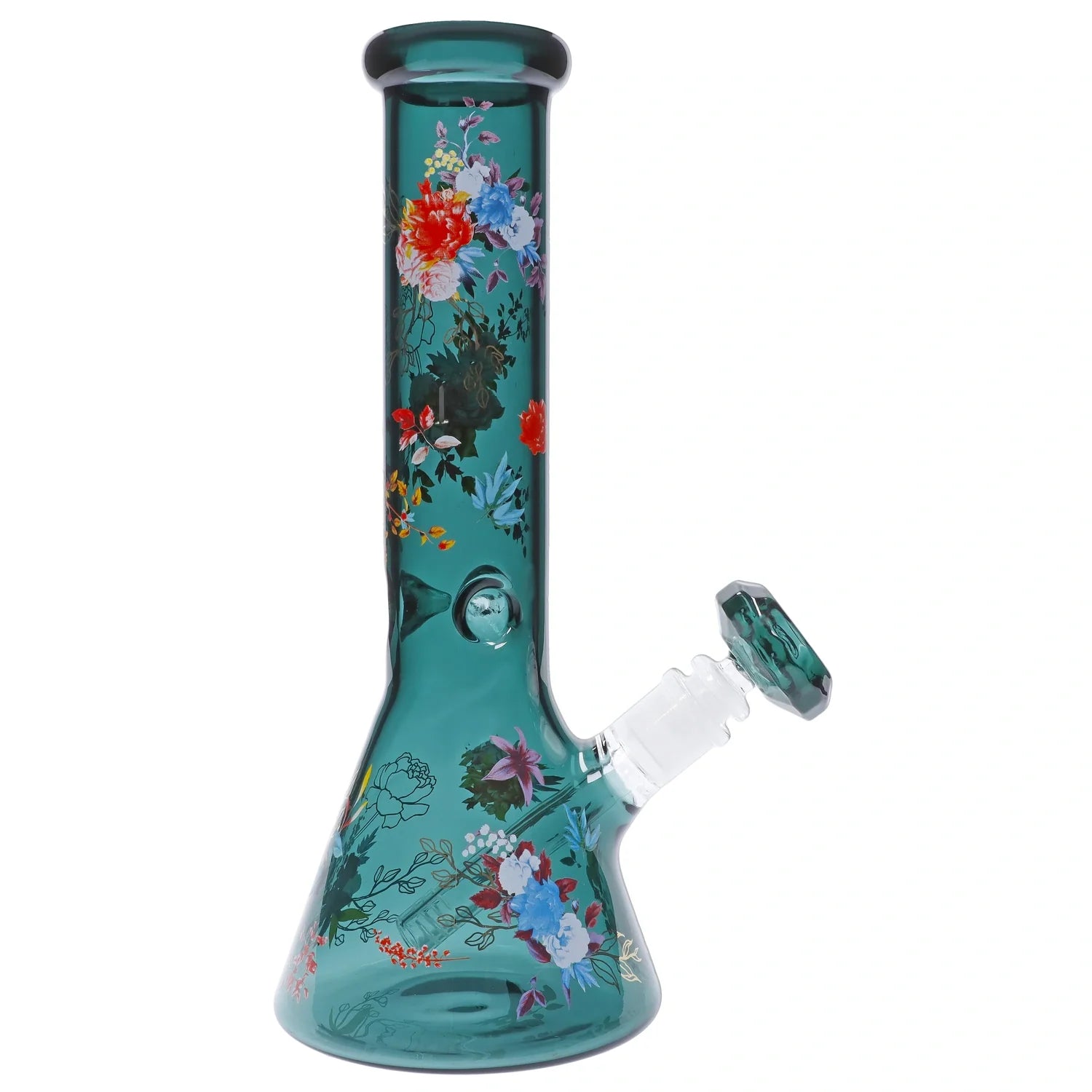 Famous Design Floral Lush Beaker Water Pipe - 12in