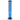 Front-facing view of the JM Plastics Flame Straight Tube with Carb Hole Acrylic Bong - 12 in., showing a tall blue tube with gold flame decals, black base and top, and a visible metal bowl.