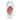 Front-facing view of the Prism Skull Beaker Double Stack showing a clear cylindrical glass with a red anatomical heart graphic clasped by white skeletal fingers.