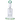 A front view of the 8-inch DankStop Bent Neck with Matrix Perc water pipe, featuring teal accents and a clear glass construction.