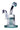 Front view of the 8-inch Bent Neck with Tree Perc Dab Rig, showing a clear glass rig with a curved neck and intricate perc detailing.