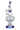 A front view of the 14-inch Tube-ular with Dual Perc Water Pipe, featuring a clear glass construction with blue accents and a circular base.