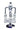 Front view of the 13-inch Barrel with Inline Perc Water Pipe, showcasing its clear glass construction and unique perc design.