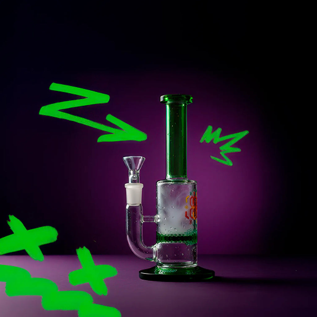 DankStop Straight Tube Colored Glass Bong | Blue