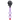 Centered vertical shot of the JM Plastics Black Gas Mask with Bright Acrylic Bong showing a black mask top with round eye openings over a light purple double-bubble acrylic tube on a white background