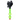 Centered front view of the JM Plastics Black Gas Mask with Bright Acrylic Bong showing a black gas-mask top with round eye openings mounted on a neon green double-bulb acrylic tube against a white background