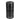 Front-angle view of the black Pulsar Metal Storage Herb Grinder showing its three stacked cylindrical chambers, knurled middle ring, and white logo on a white background.
