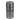 Front three-quarter view of a gun metal Pulsar Metal Storage Herb Grinder standing upright on a white background showing its ridged lid, stacked compartment seams, and white Pulsar logo near the base.