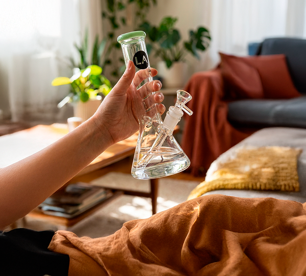 LA Pipes Color Accented Mini Beaker Bong