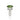 Centered front view of the Honeybee Herb Ringed Flower Bowl showing a clear glass stem and a green-rimmed ringed flower-shaped bowl against a white background