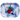 Top-down view of the blue patterned DankStop Cabana Cannabis Co.Tray-Golden-Small showing a central red pineapple graphic topped with green cannabis leaves and stylized smoke.