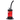 Angled close-up of the JM Plastics Mini Hoser with Carb Hole Acrylic Bong showing its red cylindrical body, black curved neck, and metal bowl.