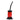 A front view of the JM Plastics Mini Hoser with Carb Hole acrylic water pipe, showing a clear, red-tinted tube on a plain white background.