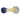 Front view of the 4-inch Gold and Frit Spoon Pipe, showcasing its colorful frit pattern and curved bowl design.
