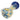 A close-up, angled view of the Gold and Frit Spoon Pipe - 4 in, showcasing its colorful glass frit details.