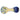 Front view of the 4-inch Gold and Frit Spoon Pipe, featuring a colorful frit pattern across the glass bowl.