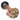 A close-up view of the Gold and Frit Spoon Pipe - 4 in, showing a dark-colored glass bowl and a frit-decorated stem.