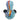 Front view of the Twisted Fumed Pipe - 4.5 in, showcasing vibrant blue and green fumed glass with a rounded shape.