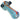 A close-up, angled view of the Twisted Fumed Pipe - 4.5 in, showcasing its colorful glass swirls and rounded shape.