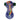 Front view of the Twisted Fumed Pipe - 4.5 in, showcasing a blue glass pipe with a rounded mouthpiece and fumed detailing.