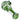 Front view of the Swirl Color Tube Pipe - 4.5 in, showcasing its green and white swirl pattern in a simple tube design.