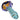 A close-up, angled view of the Swirling Double Blown Spoon Pipe - 4.5 in, showcasing its vibrant, swirling glass pattern.