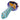 A close-up, angled view of the Swirling Double Blown Spoon Pipe - 4.5 in, featuring colorful swirls within clear glass.