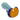 A close-up, angled view of the Swirling Double Blown Spoon Pipe - 4.5 in, showcasing its colorful, swirling glass design.