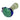 A detailed side view of the Swirling Double Blown Spoon Pipe - 4.5 in, showing its colorful, swirled glass design.
