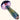 A close-up, angled view of the Gold Fume Double Blown Bubble Trap Pipe, showcasing its colorful glass swirl design.
